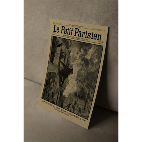 Affiche "Le Petit Parisien - L'incendie du Boulevard Saint-Martin"