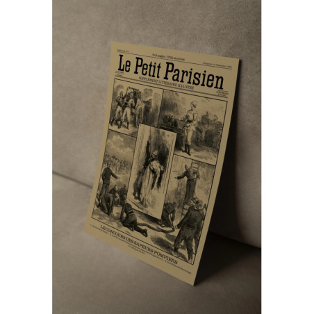 Affiche "Le Petit Parisien - Le concours de Sapeurs-Pompiers"
